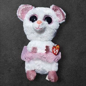 TY Beanie Nina White Ballerina Mouse 10" Medium